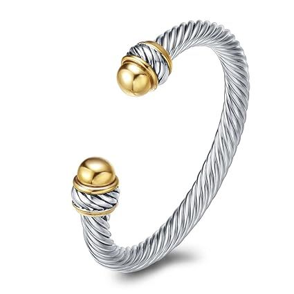 UNY Fashion Jewelry Brand Cable Wire Retro Antique Bangle Elegant Beautiful Valentine | Amazon (US)