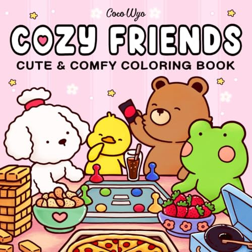 Cozy Friends: Coloring Book for Adults and Teens Featuring Super Cute Animal Characters with Easy... | Amazon (US)