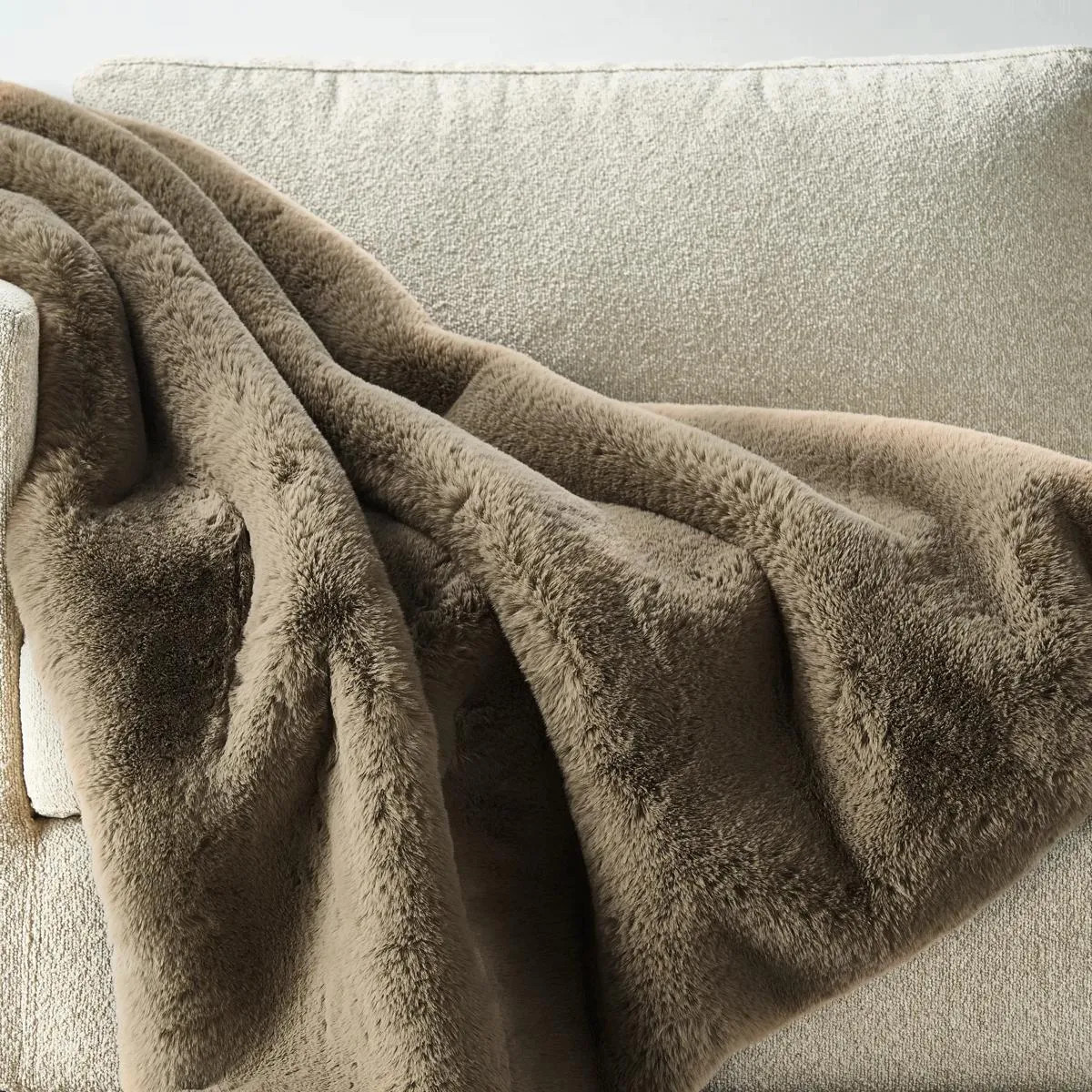 Shay Faux Fur Throw 50" X 60" - Rich Mocha | Z Gallerie