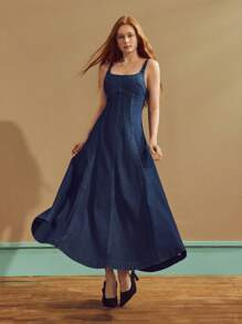 Selenza Women's Elegant Casual Denim Dress Women Dresses Birthday Women Casual Dress | SHEIN