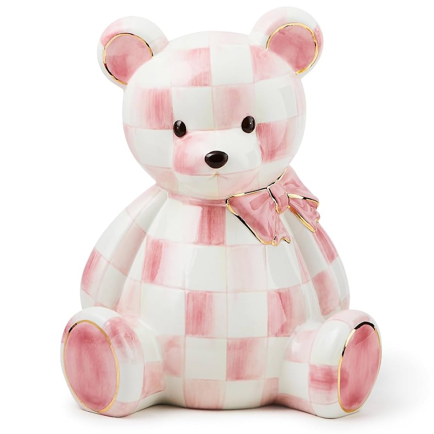 MACKENZIE-CHILDS Rosy Ceramic Bear Bank, Decorative Piggy Bank for Saving Money | Amazon (US)