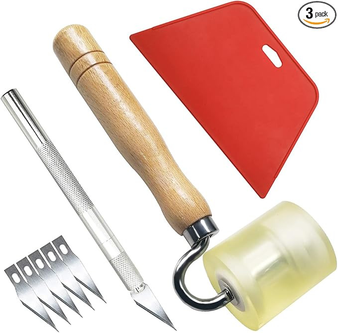tiptopcarbon Wallpaper Smoothing Tool with Seam Roller for Contact Paper Adhesive Vinyl 8pcs/Pack | Amazon (US)