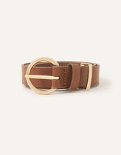 Round Buckle Leather Jeans Belt Tan | Accessorize (Global)