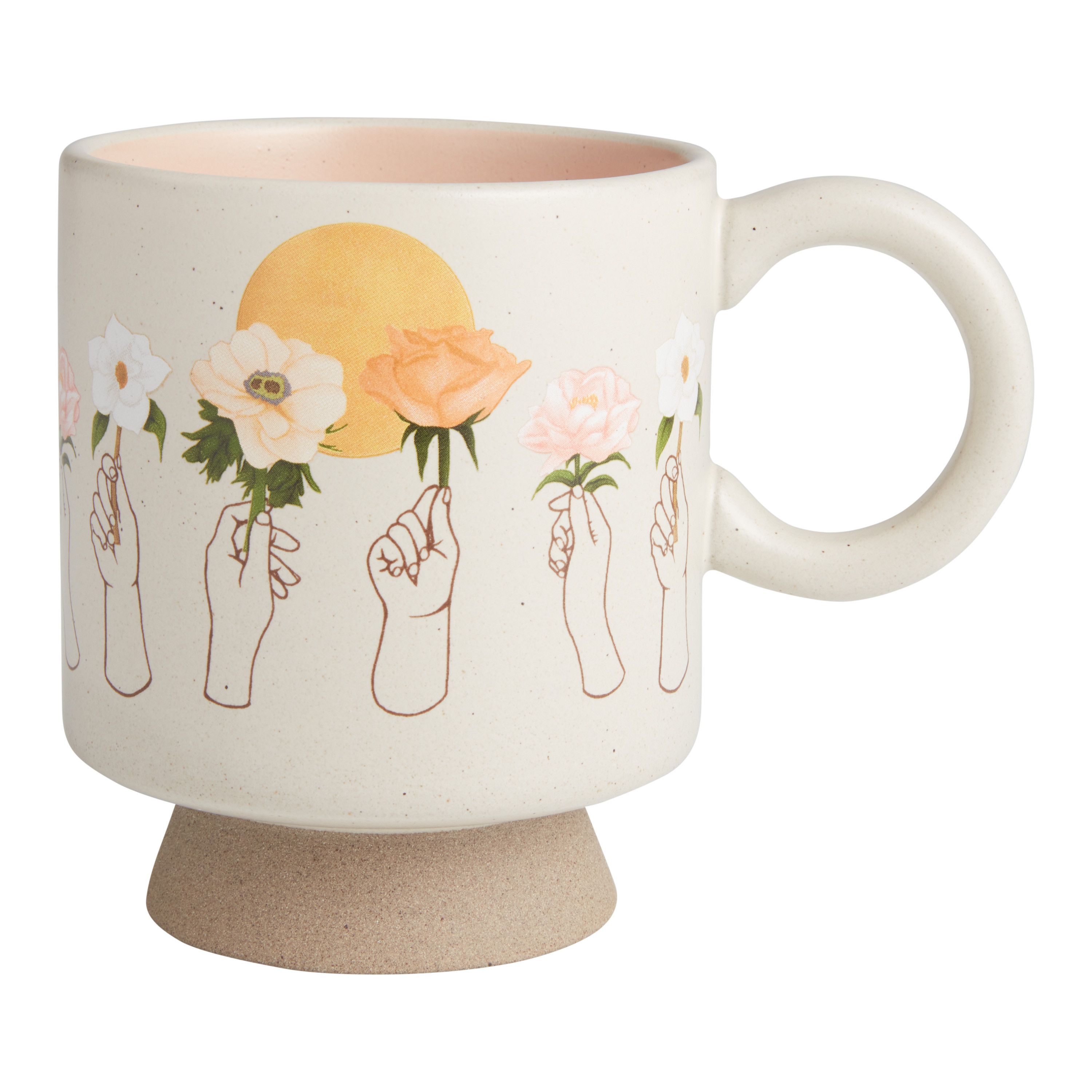 Kolor Me Koby Oasis Gray And Blush Hands Ceramic Mug | World Market