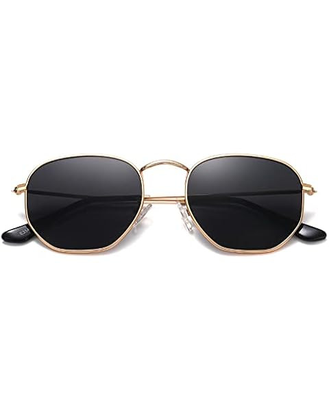 SOJOS Polarized Sunglasses for Women and Men Small Hexagonal Mirrored Lens SJ1072 | Amazon (US)