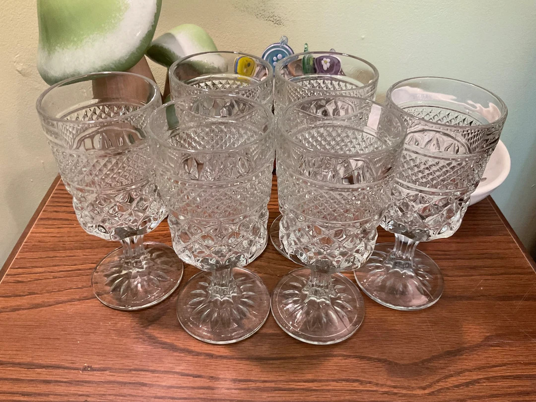 Anchor Hocking Wexford Crystal Goblets (6) - Etsy | Etsy (US)