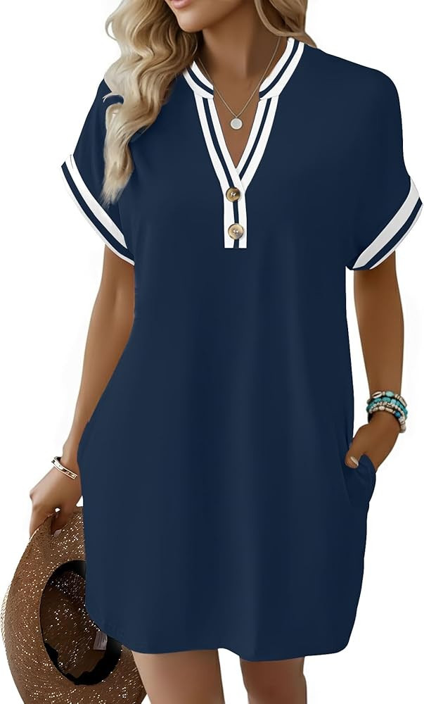 ETCYY NEW Summer Dresses for Women Trendy Casual T Shirt Dress Going Out Sundresses Beach Vacatio... | Amazon (US)
