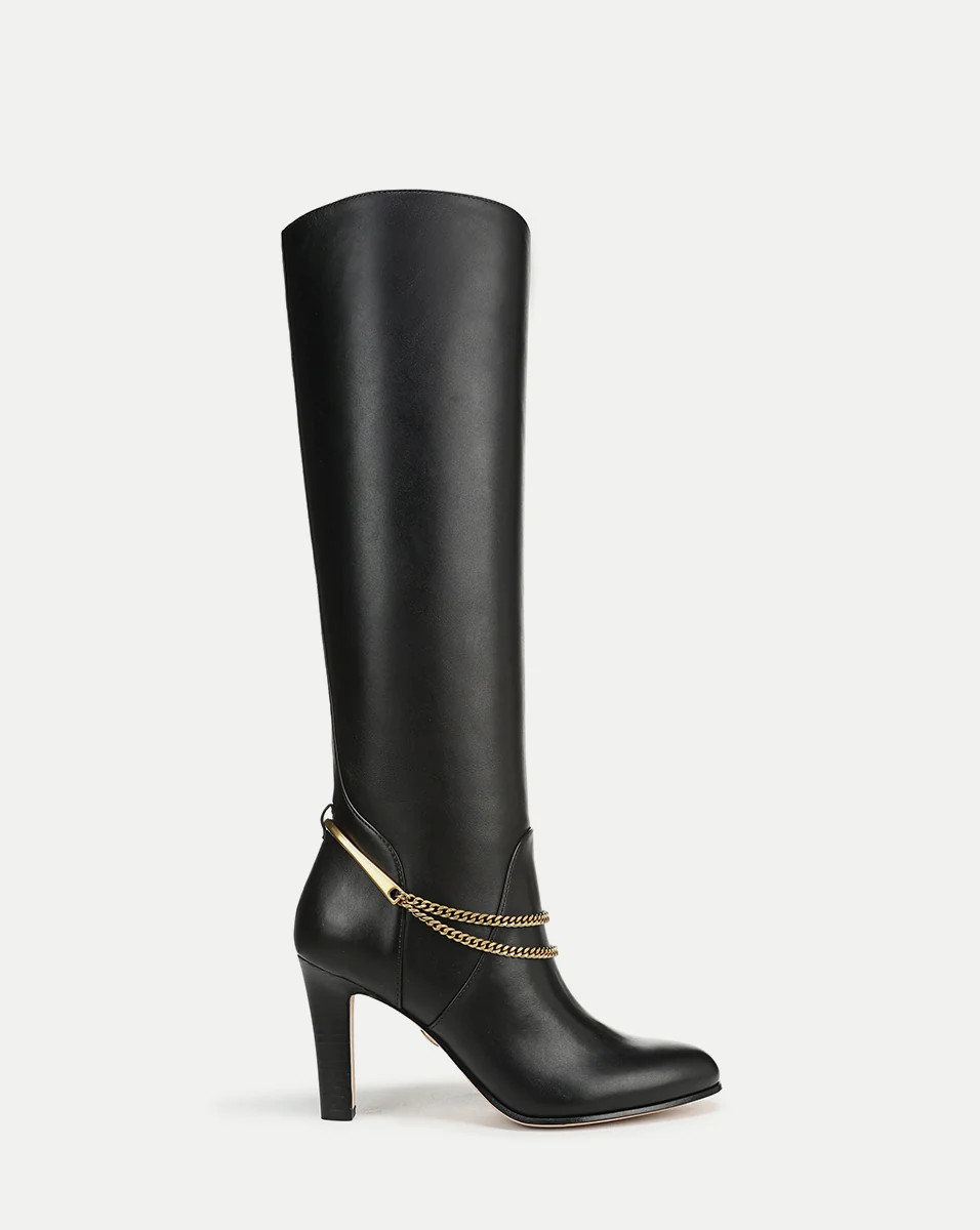Veronica Beard Tarian Tall Chain Boot Black | Veronica Beard