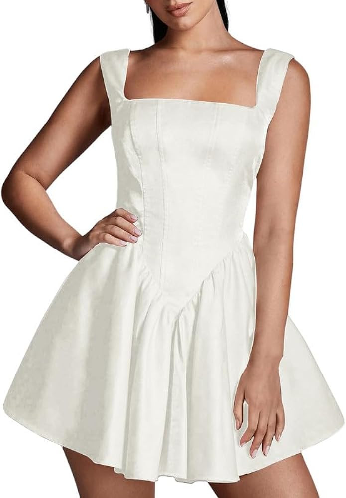 Mini Homecoming Dress for Junior with Bow A Line Backless Evening Party Gowns Satin Short Formal ... | Amazon (US)