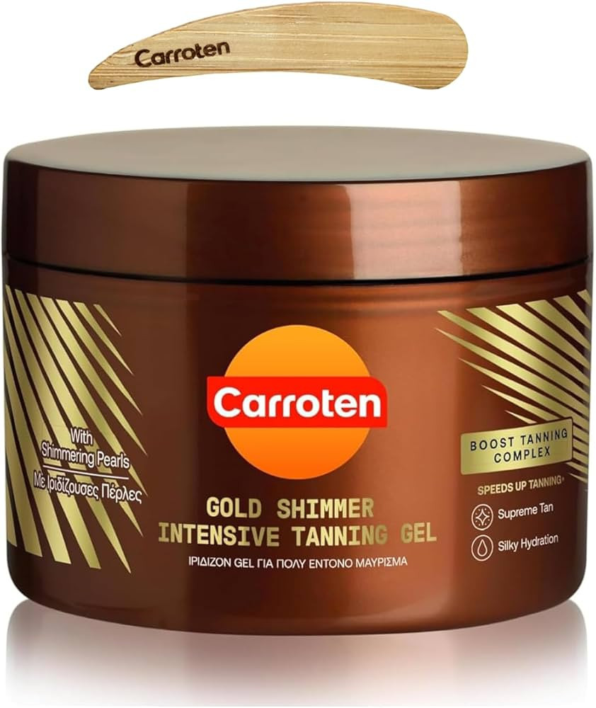 Carroten Gold Shimmer Intensive Tanning Gel SPF0 + Spatula - Shimmering Pearls Accelerates the Ta... | Amazon (US)