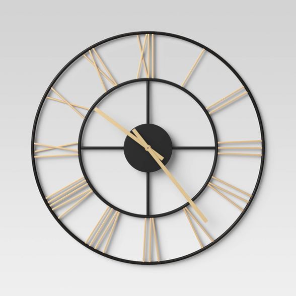 Decorative Wall Clock - Gold/Black - Threshold™ | Target