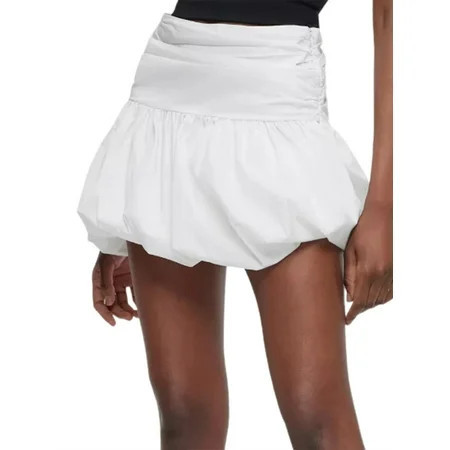 Shunvnny Summer Women Bubble Skirt Cute A-line Balloon Skirt High Waist Pleated Puffy Short Skirt Mini Skirt Streetwear | Walmart (US)