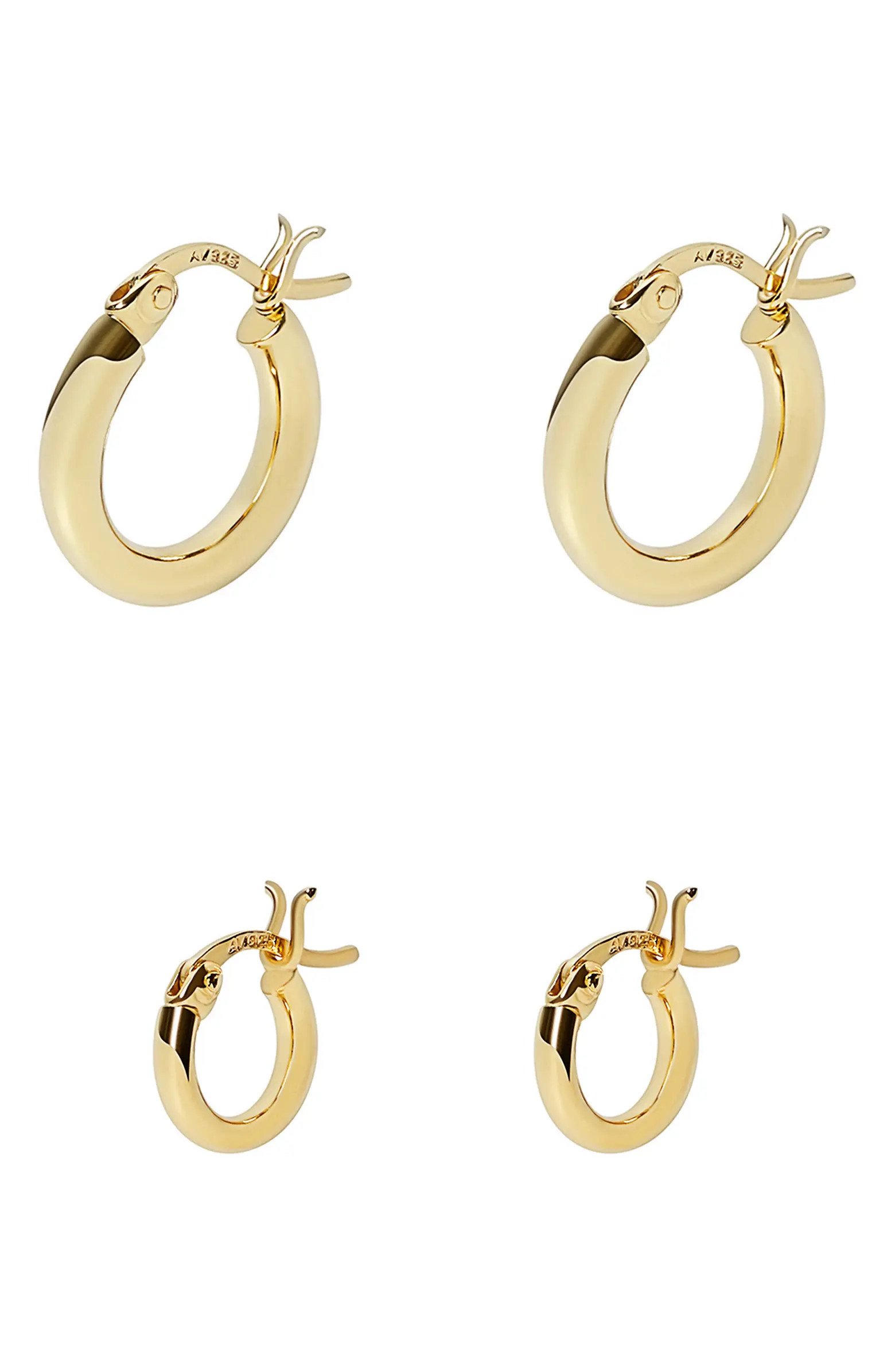 Argento Vivo Sterling Silver Set of 2 Hoop Earrings | Nordstrom | Nordstrom