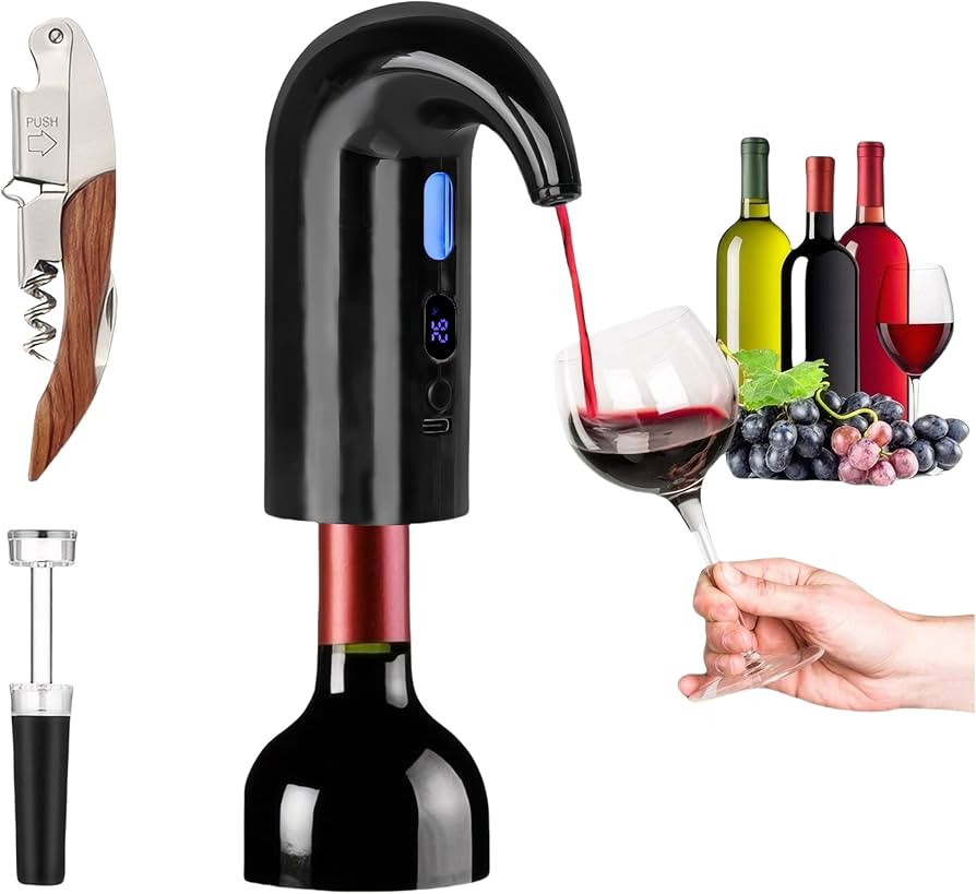 Electric Wine Aerator, Wine Decanter Pump Dispenser Gifts Set,Automatic Wine Aerator Pourer Spout... | Amazon (US)