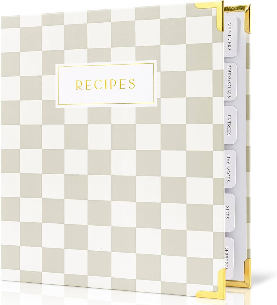 Aesthetic Recipe Binder with Waterproof Cover - The Perfect Recipe Book with Plastic Sleeves to W... | Amazon (US)