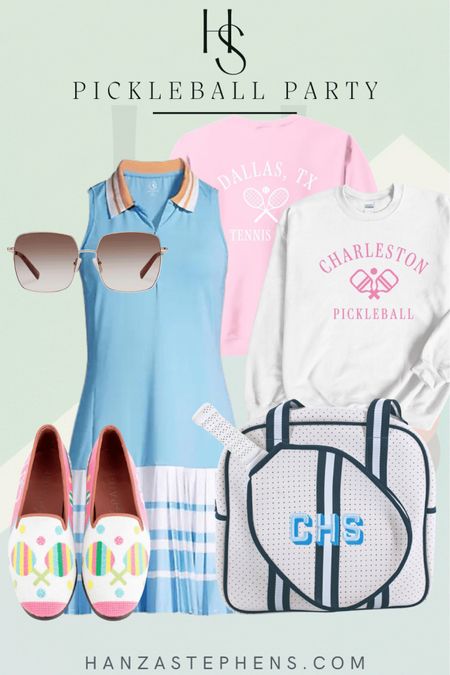 Pastel Pickleball outfit
Pastel tennis dress 
Pastel country club chic 
Customizable Pickleball sweatshirt  
Monogrammed Pickleball bag

#LTKFitness #LTKstyletip