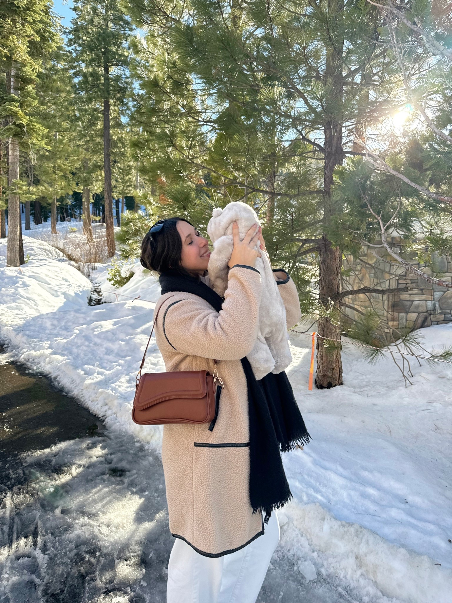 winter snow outfit! 

amazon outfit, Amazon fashion finds, winter ootd, Sherpa coat, Sherpa bag, teddy coat, brown bag, shoulder bag, Amazon purse, wool sweater, sezane outfit, sezane sweater, baby outfit, baby bear suit, chelsea boots, winter boots 

#LTKootd #LTKSaleAlert #LTKBaby