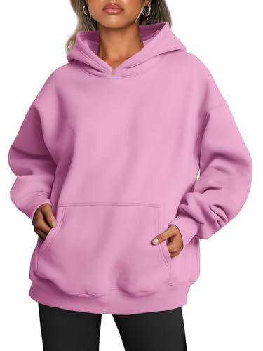 Trendy Queen Womens Oversized Hoodies Fleece Sweatshirts Fall Fashion Pullover Sweaters Winter Clothes Pink L | Amazon (US)