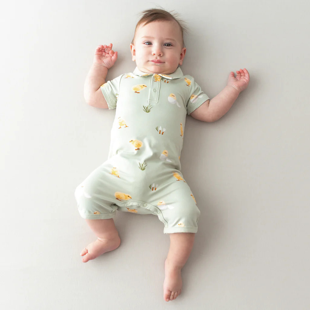 Polo Shortall in Aloe Chick | Kyte BABY