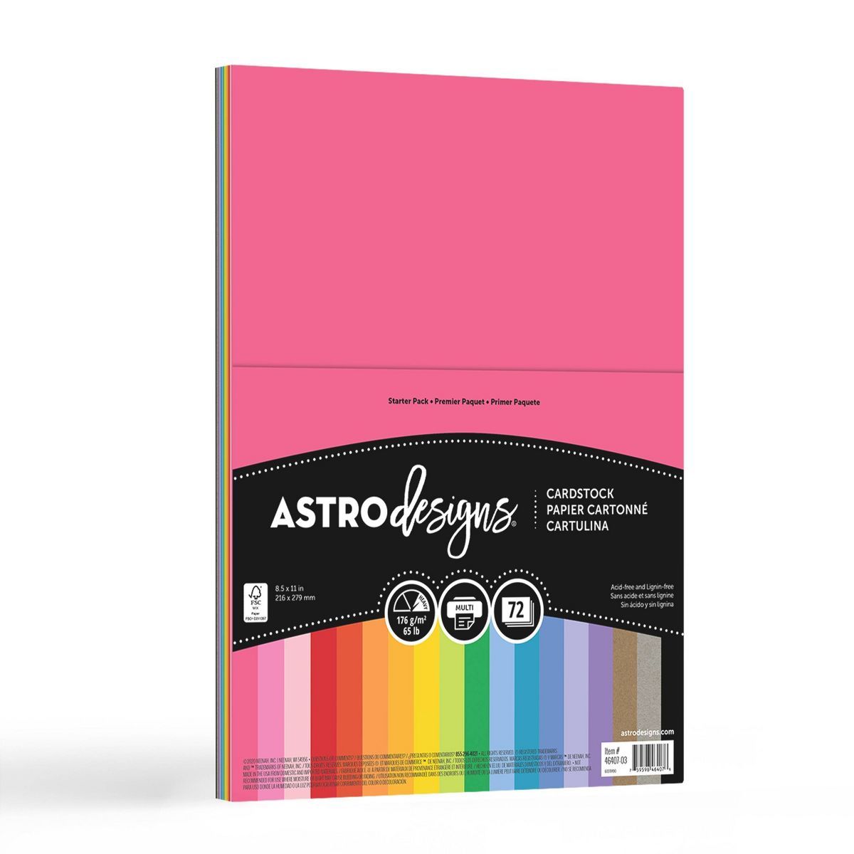 8.5"x11" 72-Sheet Cardstock 18 Colors - Astrodesigns | Target