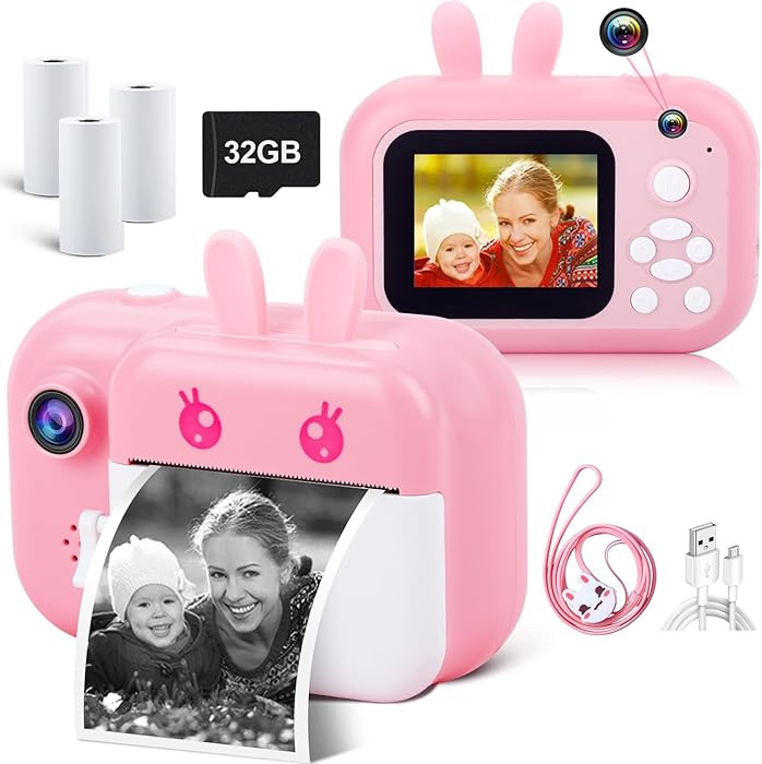 MINIBEAR Kids Camera Instant Print Camera for Kids Digital Camera Toddler Toys Christmas Birthday... | Amazon (US)