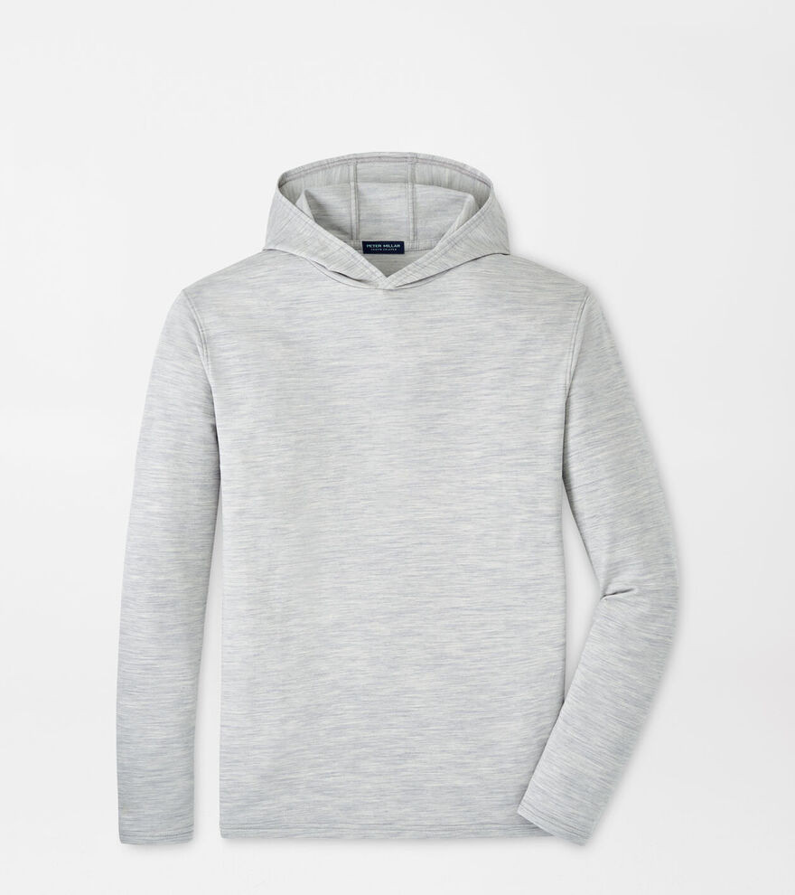 Peter Millar Men's Excursionist Flex Heathered Hoodie | Color: Light Grey | Size: XXL | Peter Millar