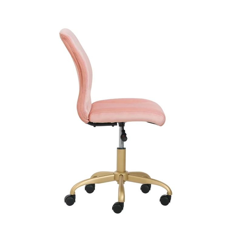 Mainstays Plush Velvet Office Chair, Pearl Blush | Walmart (US)
