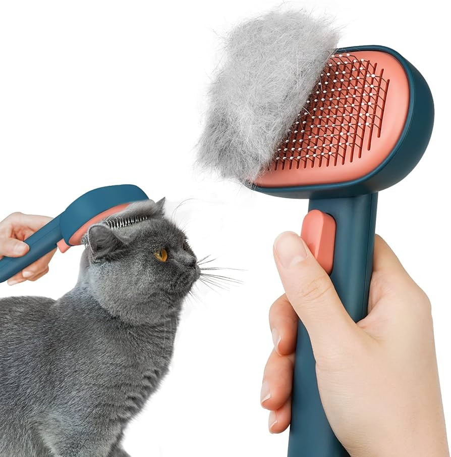 aumuca Cat Brush with Release Button, Cat Brushes for Indoor Cats Shedding, Cat Brush for Long or... | Amazon (US)