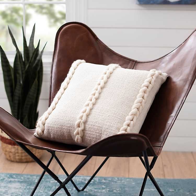 New! Natural Braided Kiki Pillow | Kirkland's Home