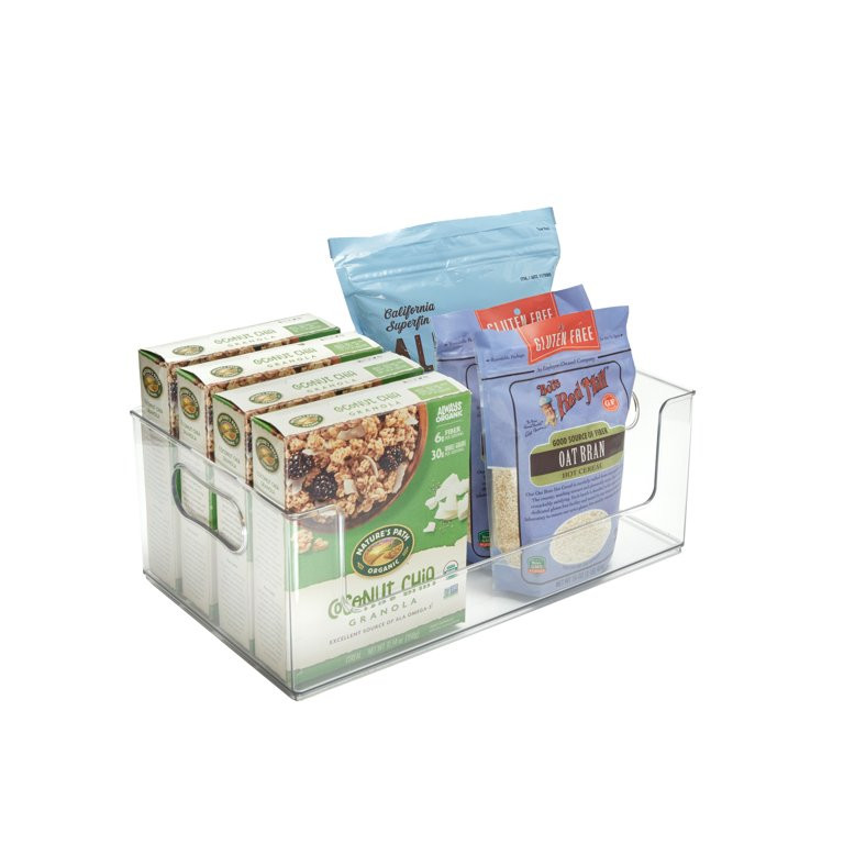The Home Edit XL Open Front Storage Bin for Kitchen 16" x 10" 6", Clear Plastic | Walmart (US)
