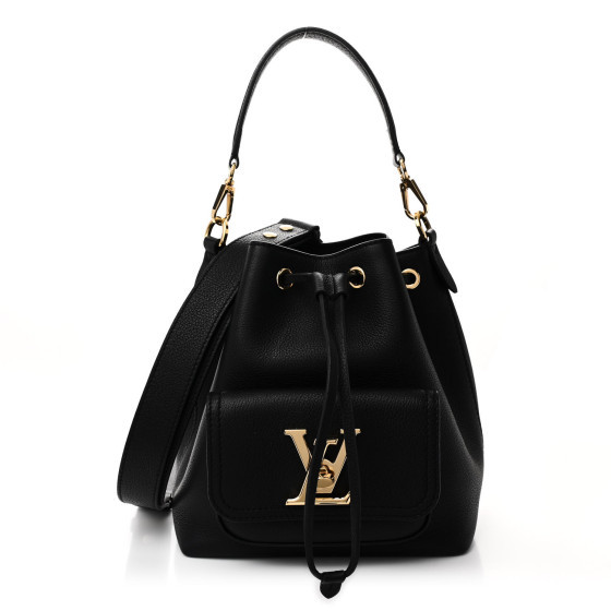 Calfskin Lockme Bucket MM Black | FASHIONPHILE (US)