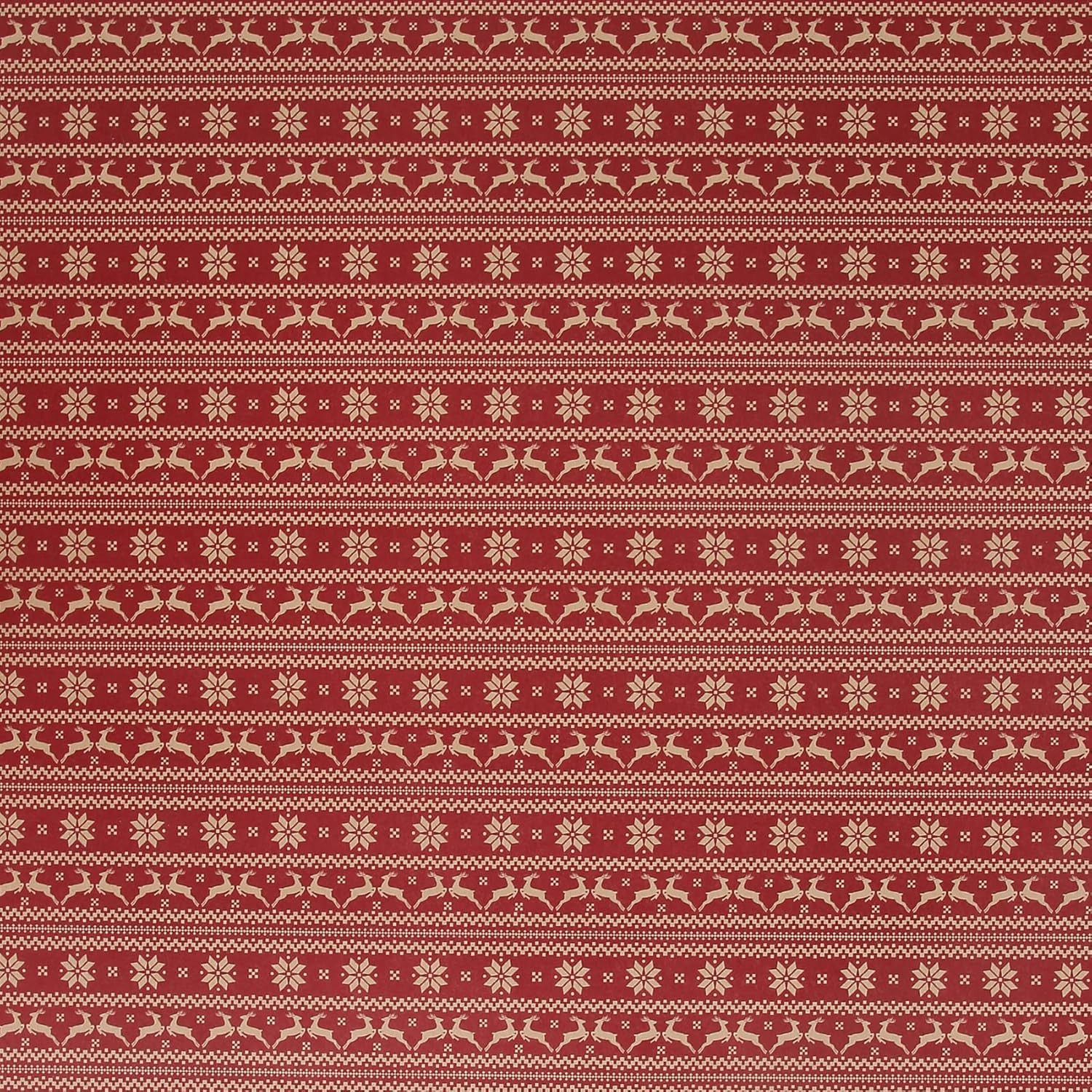 Aimyoo Kraft Christmas Wrapping Paper Jumbo Roll, Red Stripe Reindeer Snowflakes Design, Xmas Gif... | Amazon (US)
