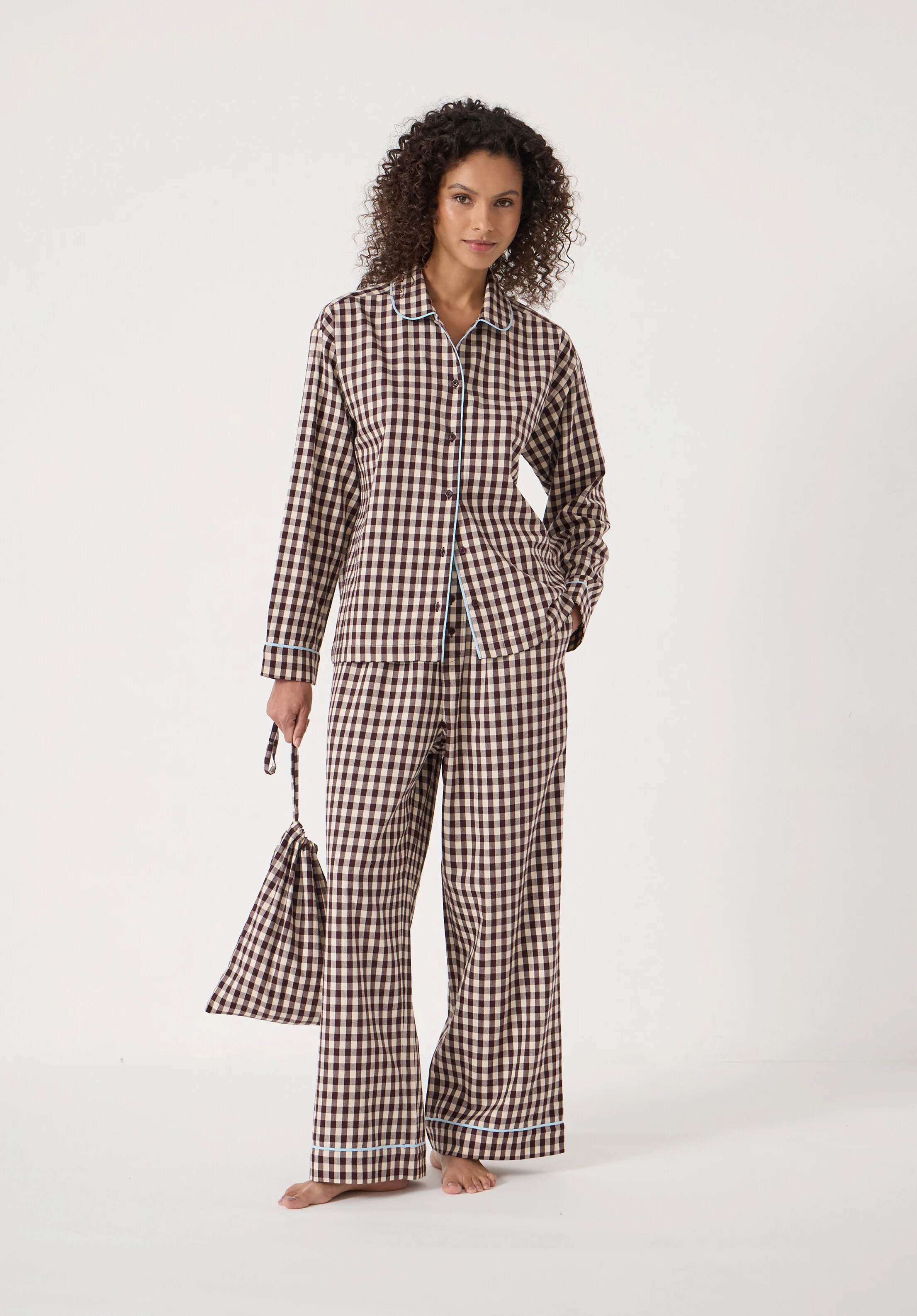 Brushed Cotton Gingham Pyjamas | Hush UK