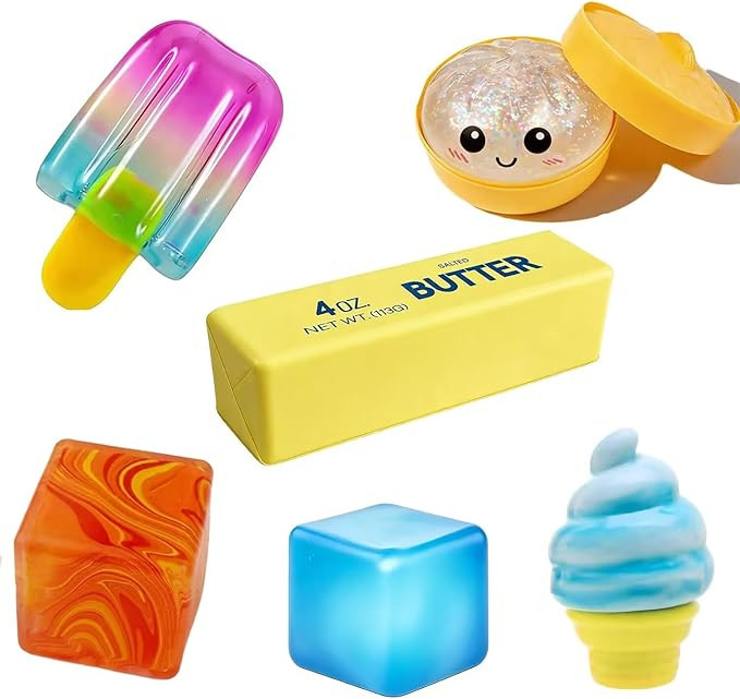Slow Rising Squishy Toy Set, Sensory Stress-Relief Soft Silicone Toys, Soft and Bouncy Stress-Rel... | Amazon (US)