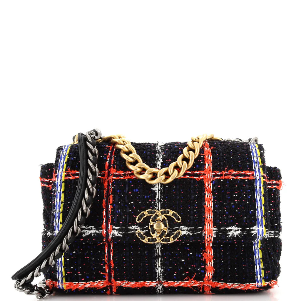 19 Flap Bag Quilted Tweed Medium | Rebag