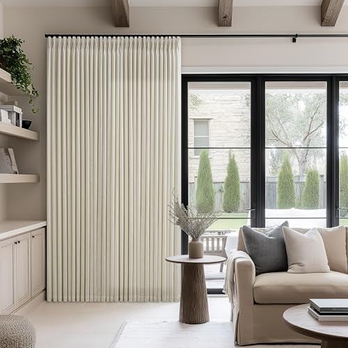 Beige Tan Pinch Pleated Linen Curtains 96 Inches Long for Living Dining Room Bedroom Light Filter... | Amazon (US)