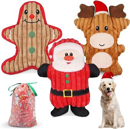Dreamon Christmas Plush Interactive Dog Squeaky Toys Xmas Gift for Small Medium Large Pet Include... | Amazon (US)