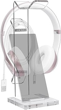 GeekDigg Headphone Stand Gaming Headset Holder For Desk Cable Organizer & Cellphone Stand for All... | Amazon (US)