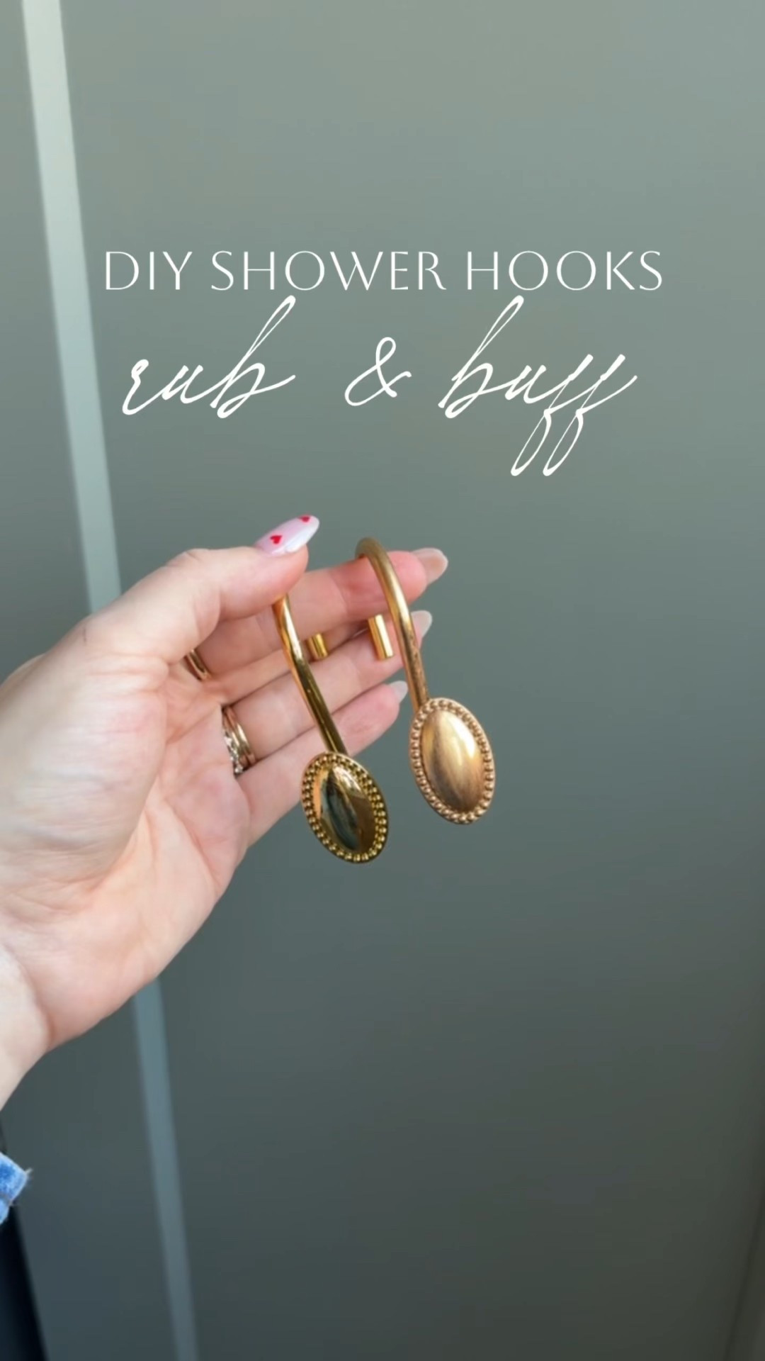 DIY antique shower hooks! Amazon shower hooks painted with gold rub n buff

#LTKHome #LTKdayinmylife #LTKstorytime
