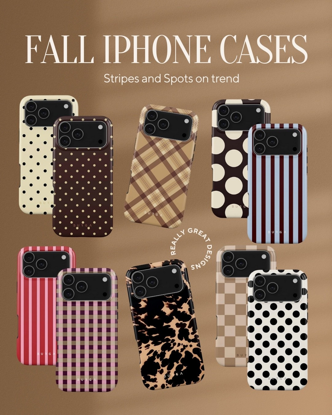 Burga Fall cases 🤎 loving the stripes and spots! 

#LTKSeasonal #LTKFindsUnder100 #LTKWorkwear