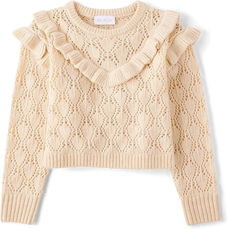 The Children's Place Girls Long Sleeve Crew Neck Pullover Sweater | Amazon (US)
