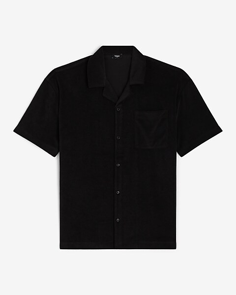 Relaxed Terry Cotton-Blend Short Sleeve Polo | Express