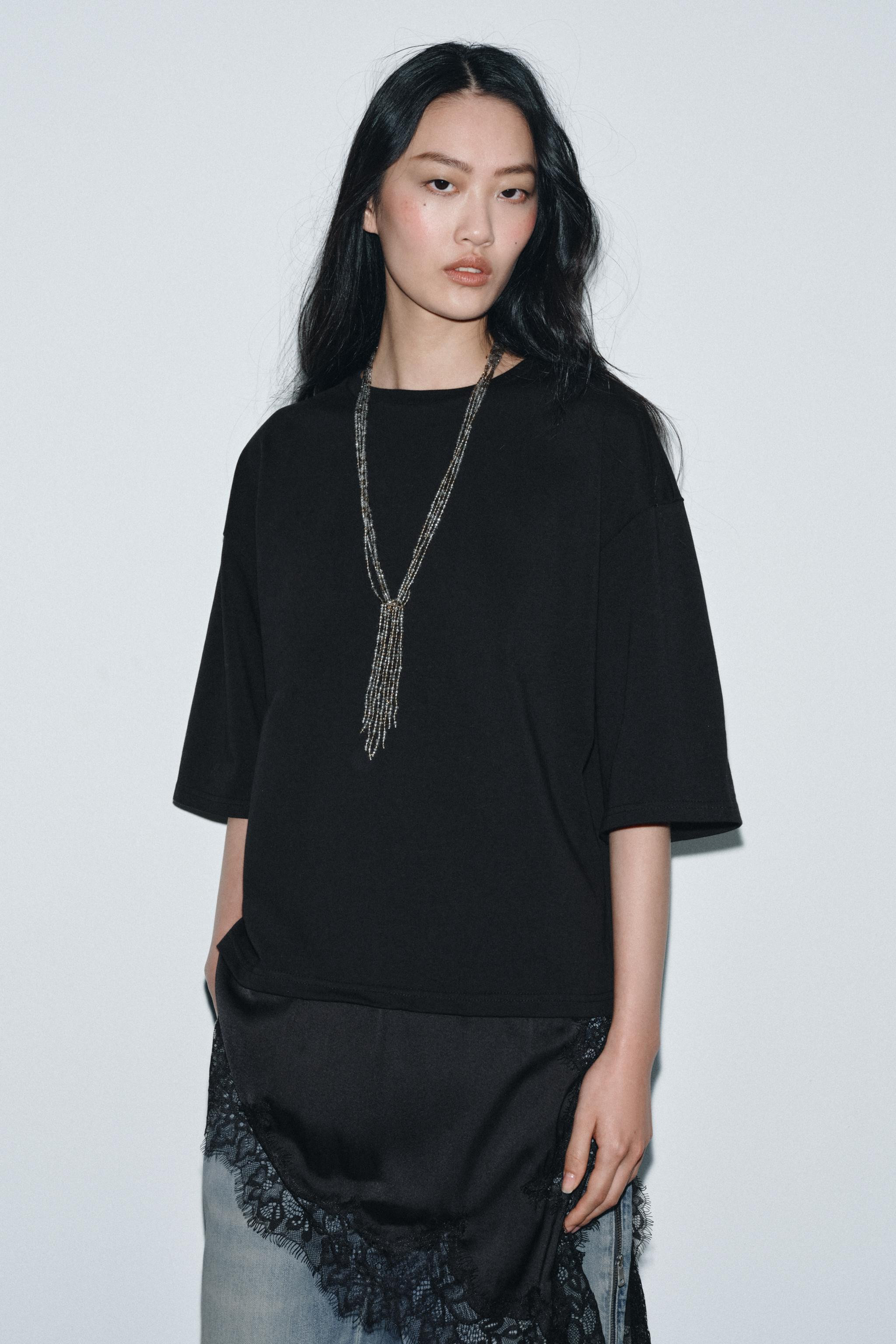 LACE COMBINED T-SHIRT | Zara UK