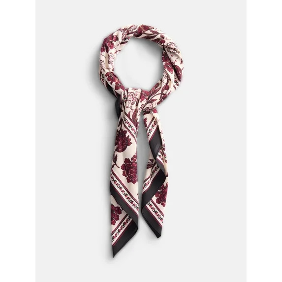 Scenario Women's Printed Square Scarf, Beige | Walmart (US)
