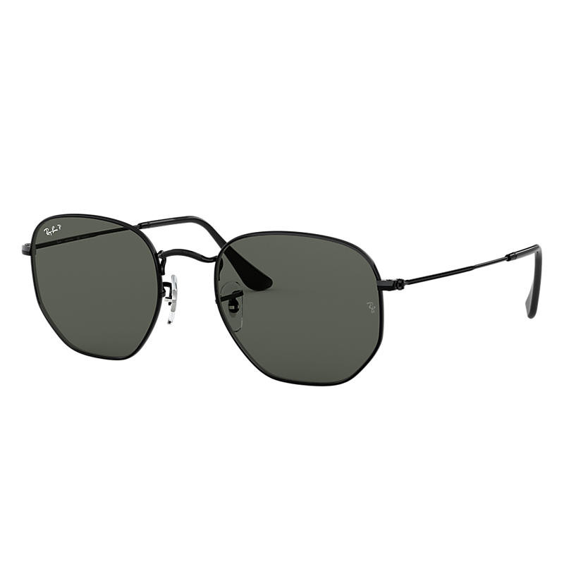 Ray-Ban Hexagonal Flat Lenses Black, Polarized Green Lenses - RB3548N | Ray-Ban (US)