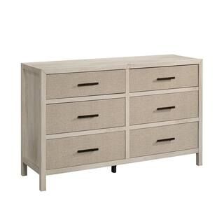 SAUDER Pacific View 6-Drawer Chalked Chestnut Engineered Wood Dresser 34.567 in. H x 55.827 in. W... | The Home Depot