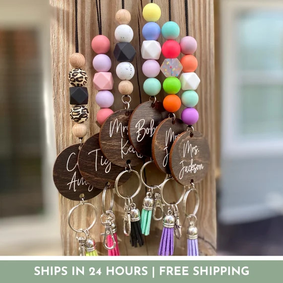 Personalized Beaded Lanyard for Keys or ID Badge  Teacher | Etsy | Etsy (US)