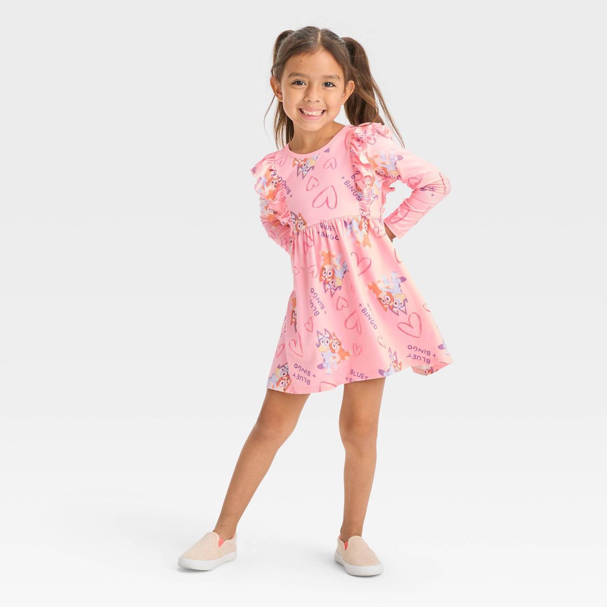 Toddler Girls' Bluey Printed Shirtdress - Pink | Target