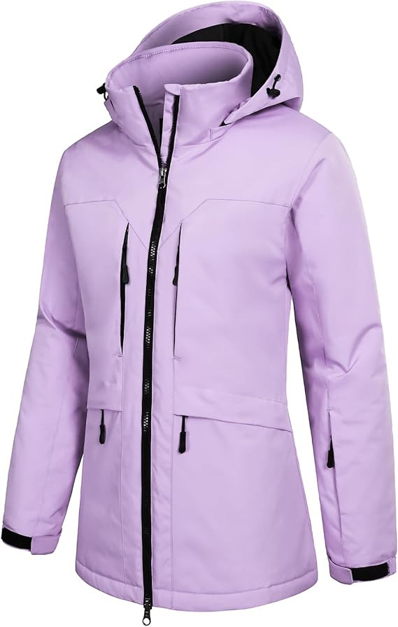 GEMYSE Women's Ski Jacket Waterproof Winter Snow Coat Warm Hooded Windbreaker Snowboarding Windpr... | Amazon (US)