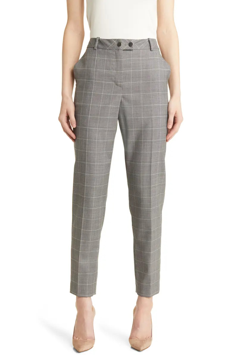 BOSS Tamata Plaid Virgin Wool Ankle Pant | Nordstrom | Nordstrom